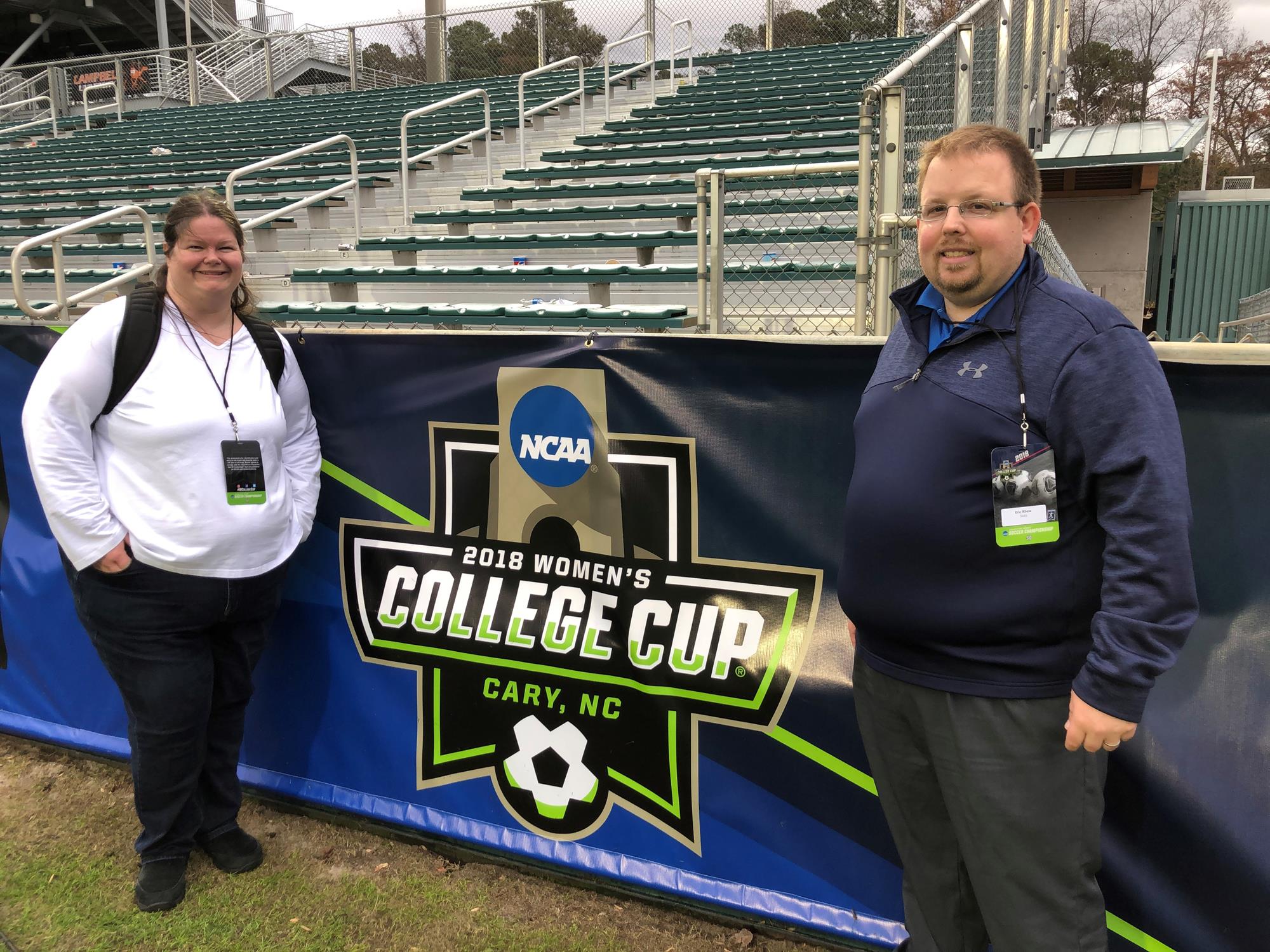 Eric Rhew and wife Erin at the 2018 Women's College Cup